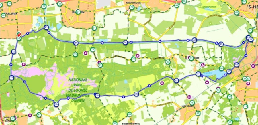 route duinen fiets